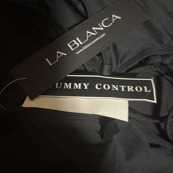 La Blanca Goddess One-Shoulder One-Piece Swimsuit LB0IG14 Black 10 - Picture 3 of 4